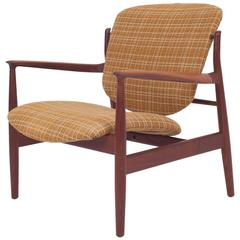 Vintage Teak Danish Lounge Chair by Finn Juhl Model FD136, France Daverkosen