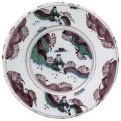 English delftware Ming inspired delftware saucer plate circa 1675