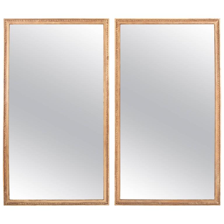 Pair of French Gold Gilt Mirrors with Original Glass For Sale at 1stdibs