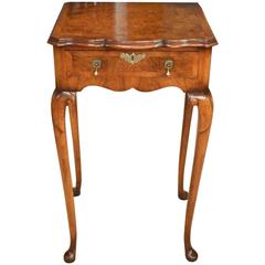 A Burr Walnut 1920s George I Style Antique Side Table