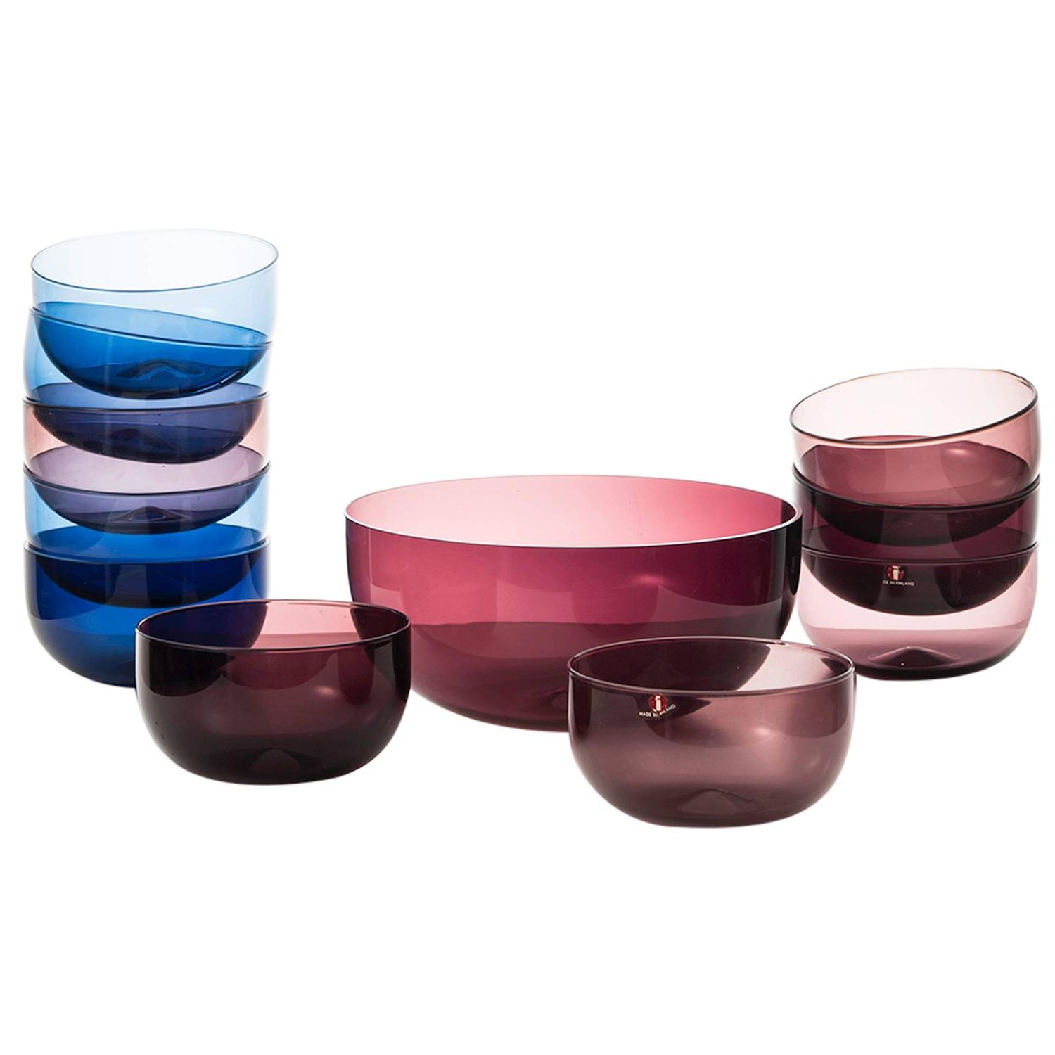 Timo Sarpaneva Glass Bowl Produced by Iittala in Finland at 1stdibs