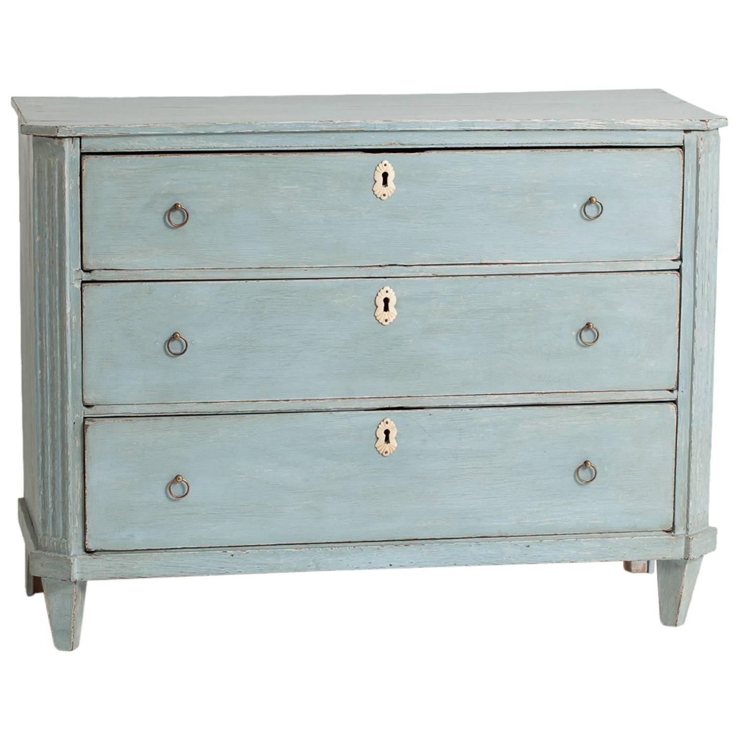 Dutch Blue Painted Chest of Drawers, circa 1790 at 1stdibs