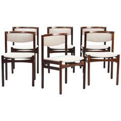 Set of six rosewood dining chairs