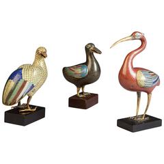 Group of 18th Century Cloisonné Birds