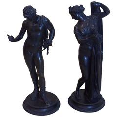 Pair of Mid-19th Century Classical Italian Bronze Figures