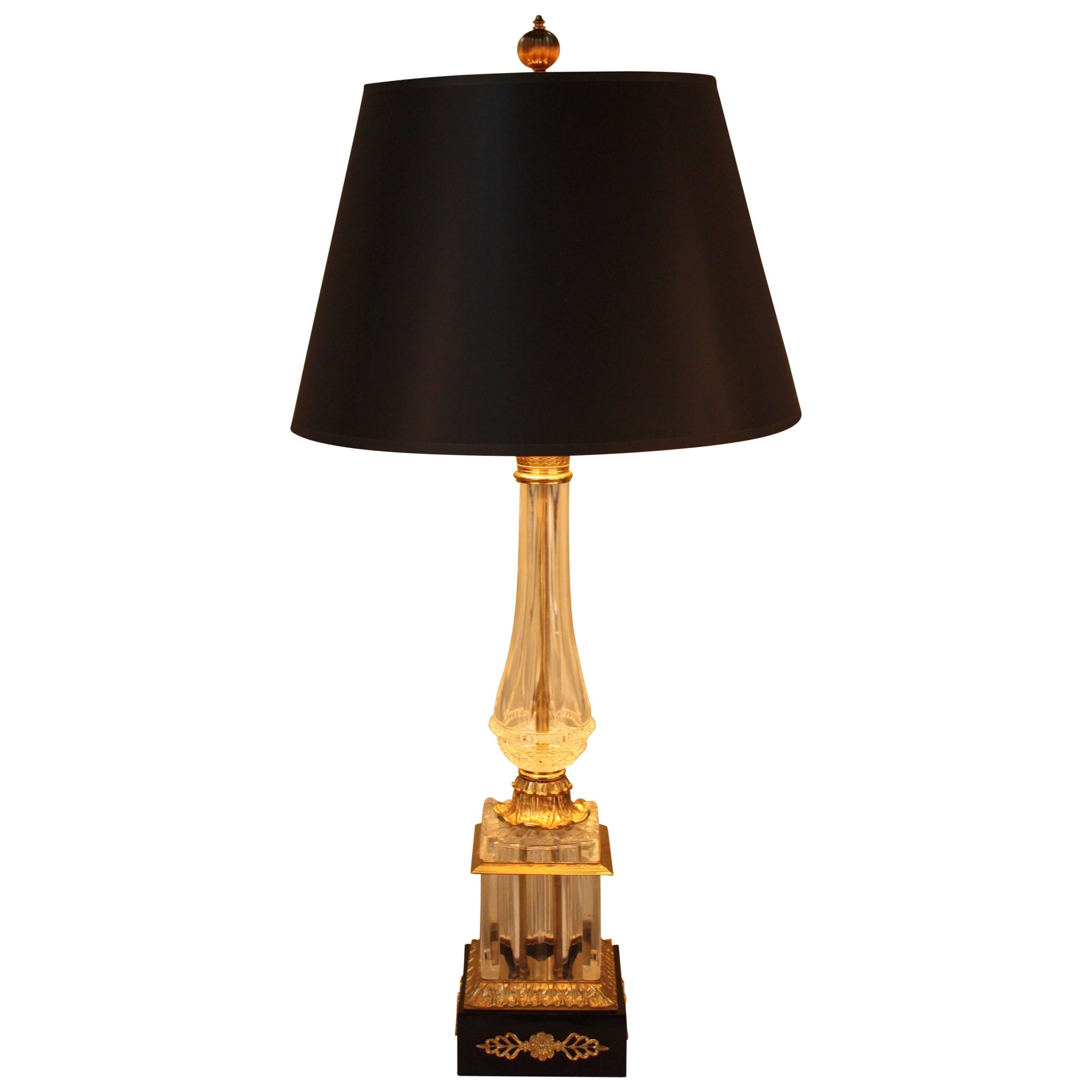 French Empire Style Crystal Table Lamp
