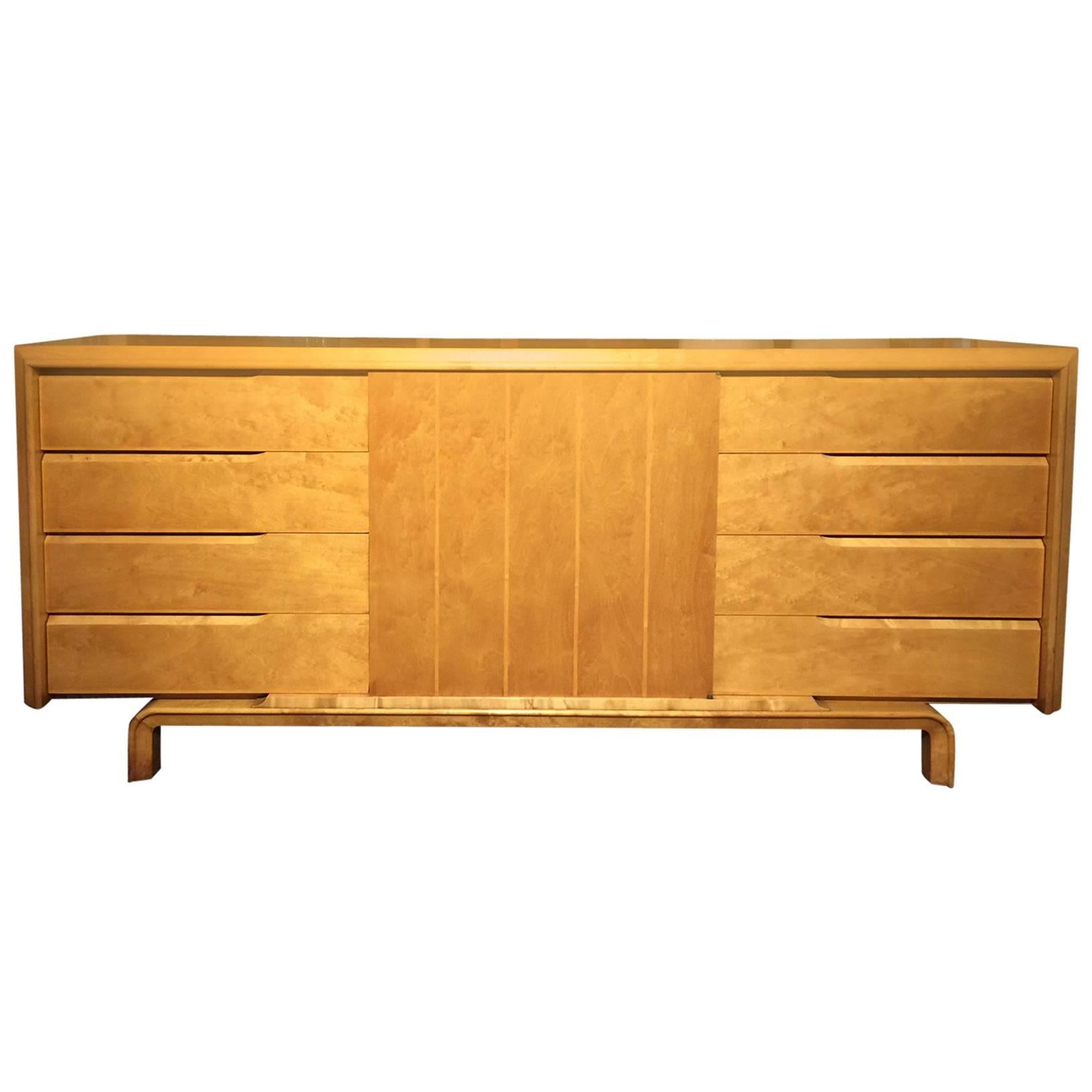 Mid-Century Cabinet/Dresser in Birch Wood For Sale