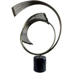 Gorgeous Curtis Jere Brass Sculpture on Marble Stand