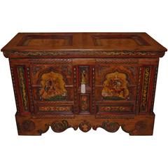 19th Century Painted Marriage Chest