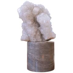 Snow Quartz on Marble Stand