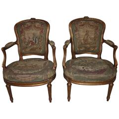 Pair of 19th Century French Gilded Armchairs