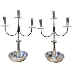 Pair of Tommi Parzinger Silver Plate Candelabras 6