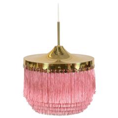 Hans-Agne Jakobsson, Silk Fringe Pendant Lamp, Sweden, 1950s-1960s