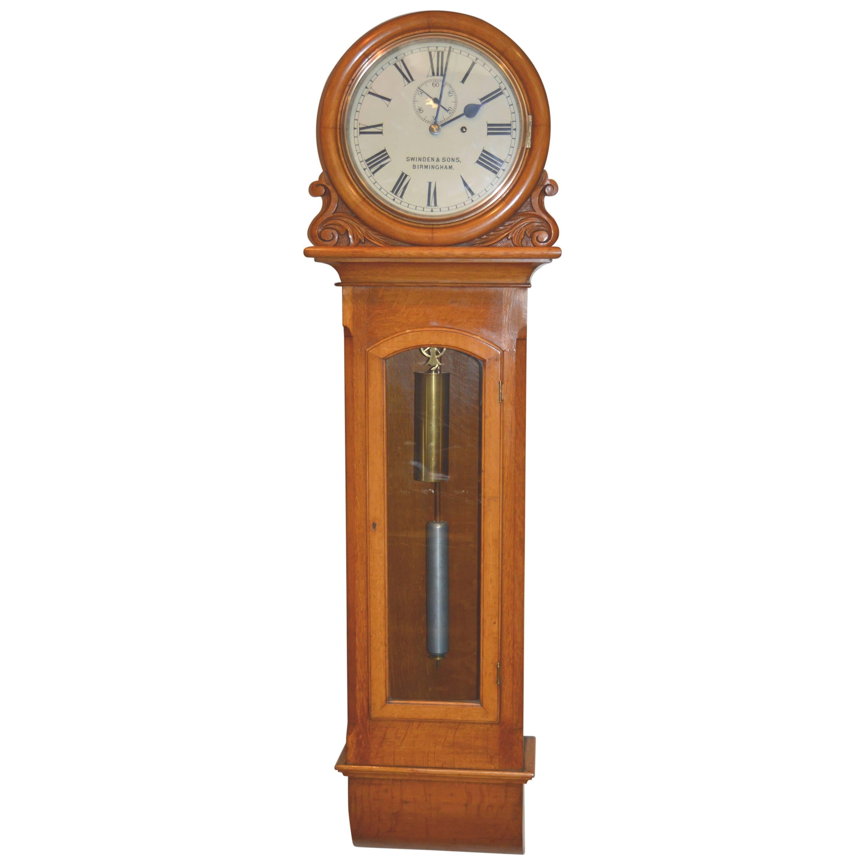 Light Oak Regulator Wall Clock