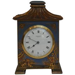 Antique Blue Chinoiserie Mantel Clock