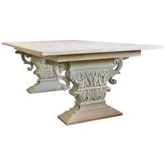 French Marble Top Dining or Center Table, circa 1900 