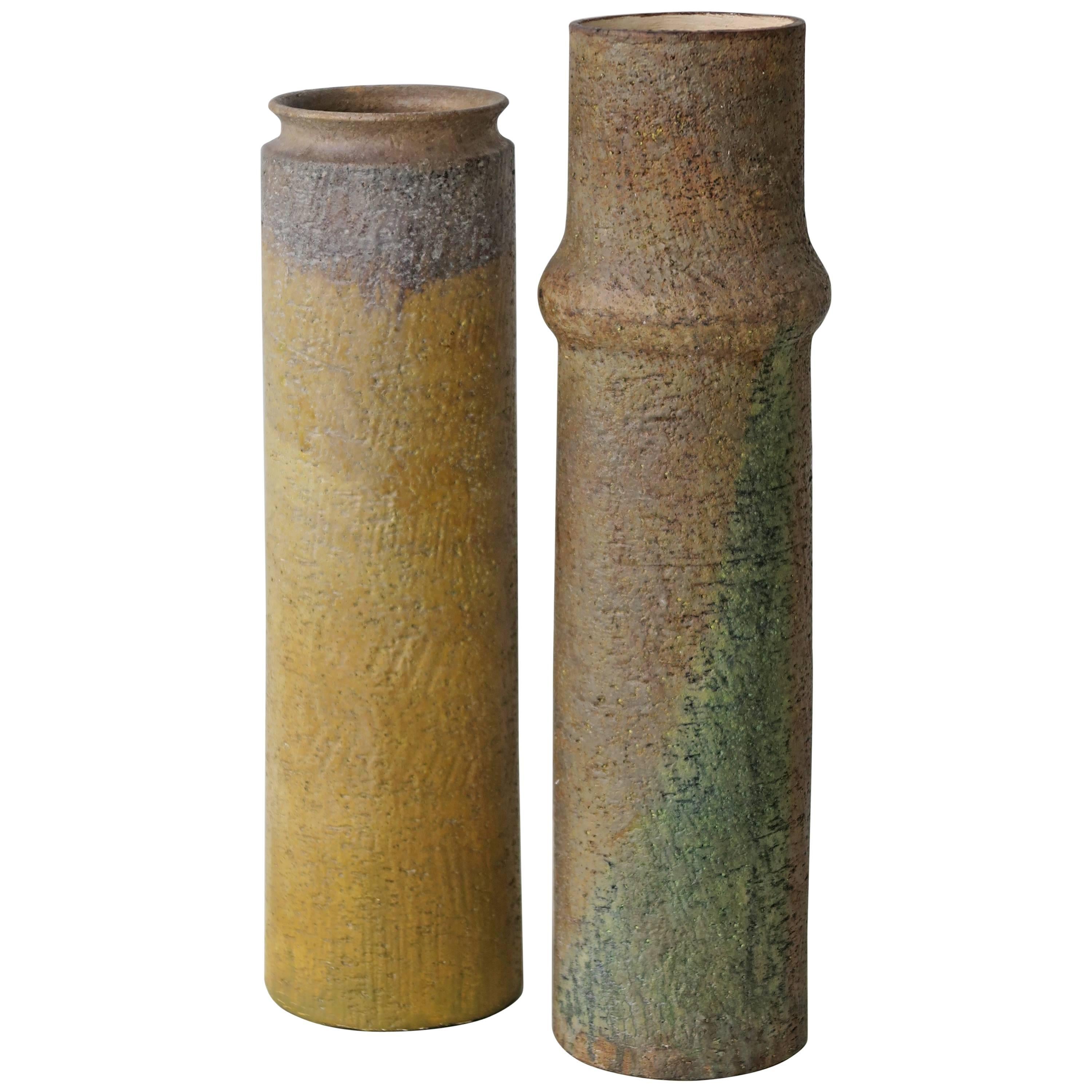 Marcello Fantoni Matched Pair of Ceramic Vases For Sale