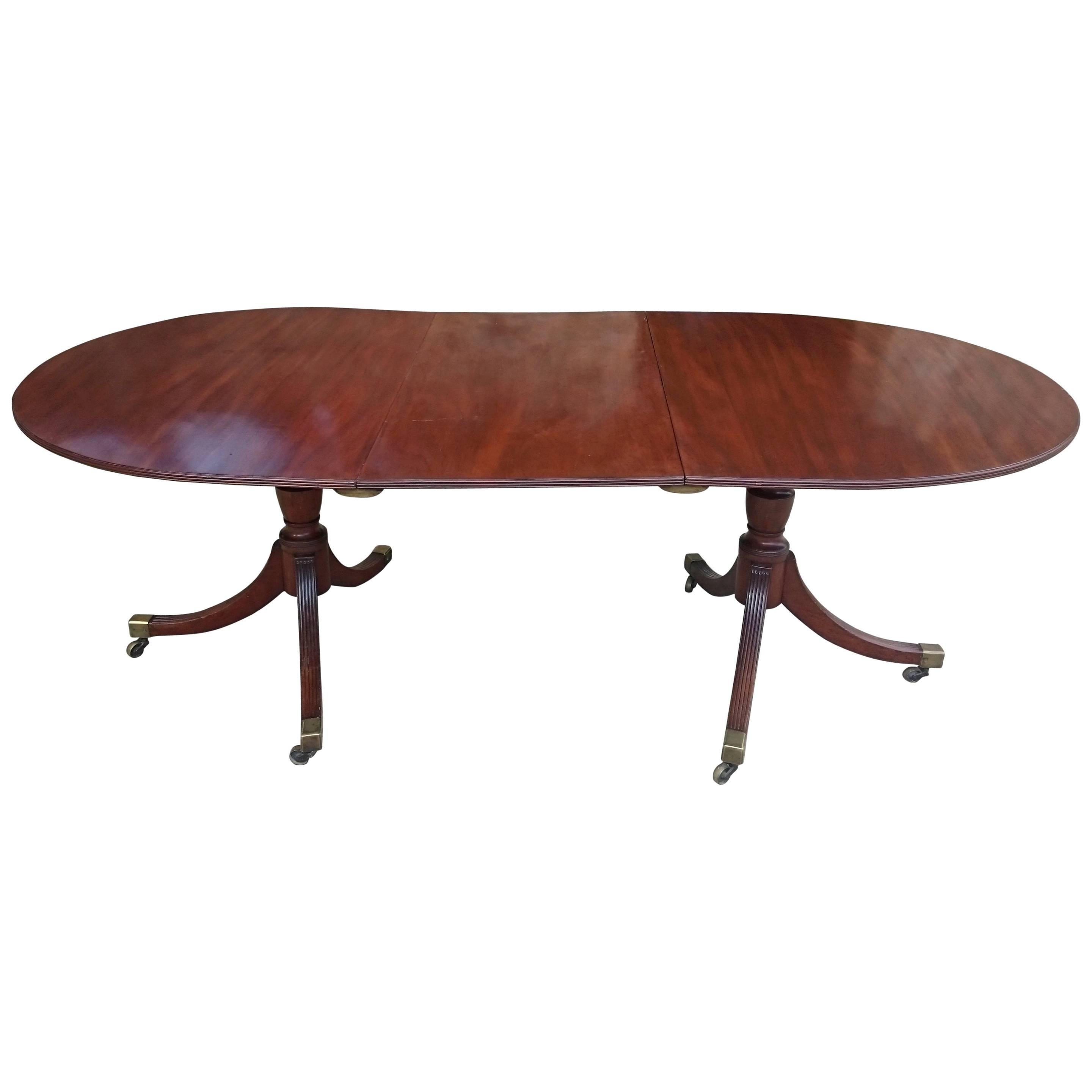 Antique Twin Pedestal Dining Table For Sale