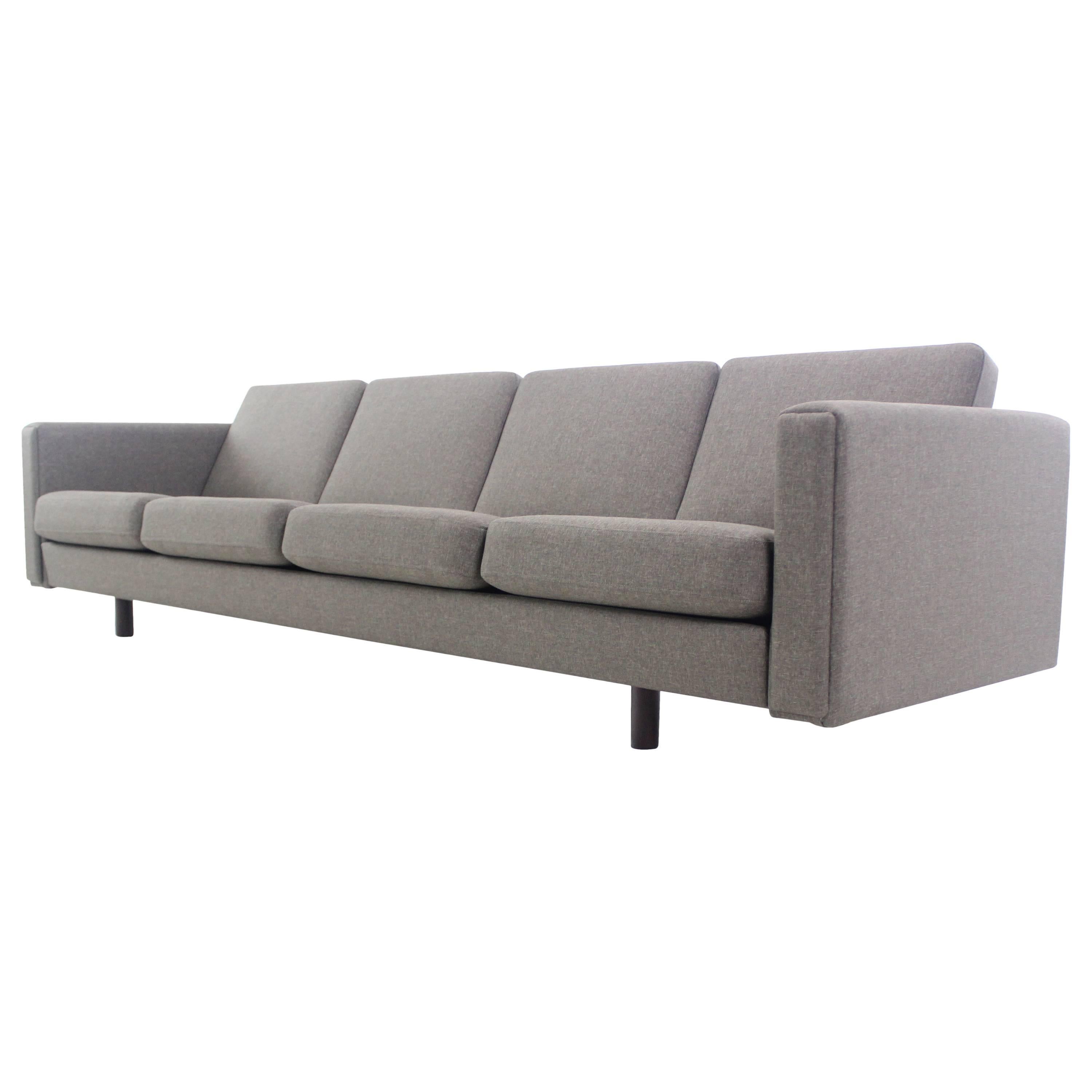 Dramatic Danish Modern Four-Place Sofa Designed by Hans Wegner For Sale