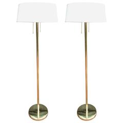 Pair of Brass Nessen Studios Floor Lamps