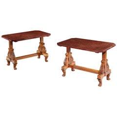 Fine Pair of Occasional Tables with Faux Porphyry Tops