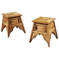 Pair of Arts and Crafts Oak Bedside Tables
