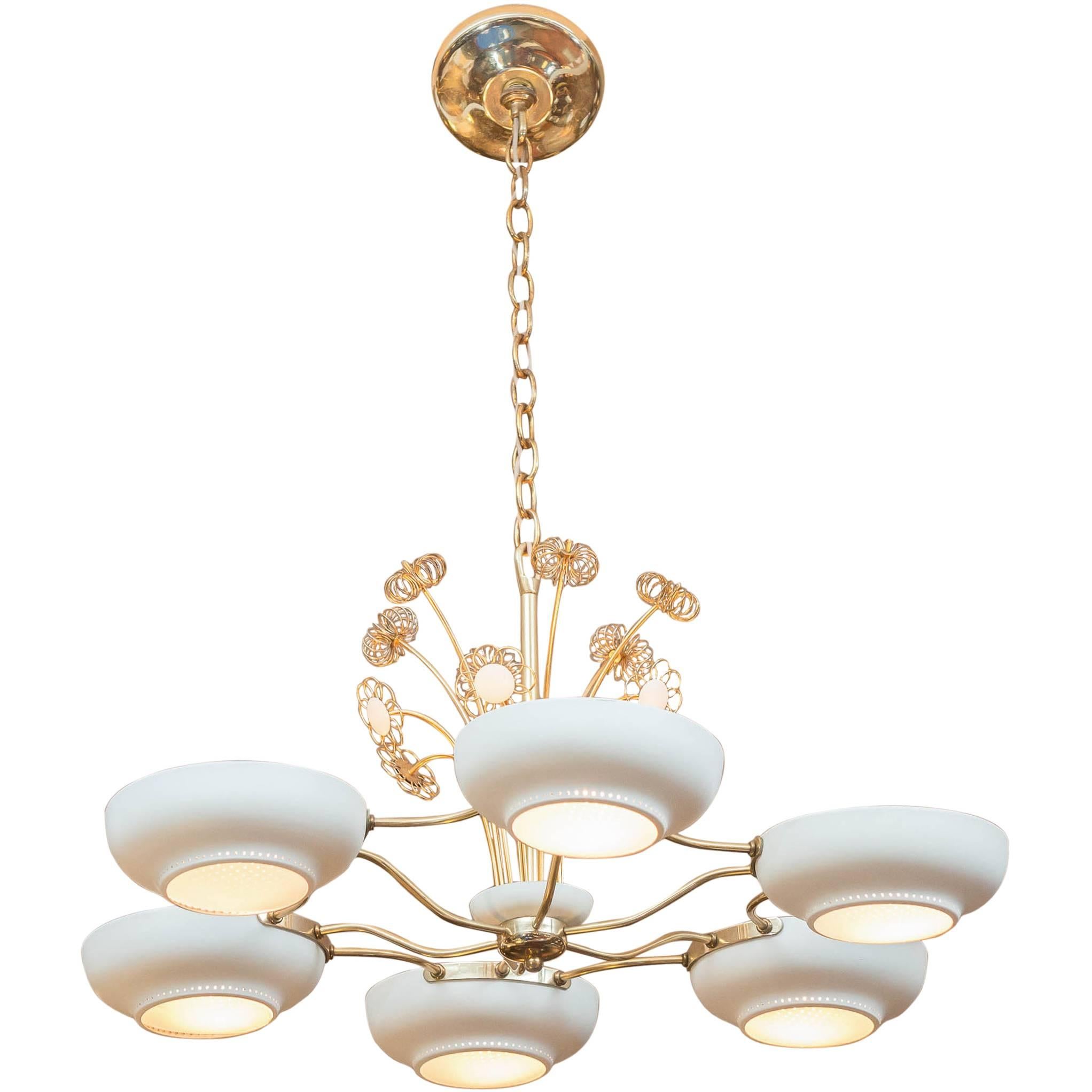 Paavo Tynell Style Six-Light Chandelier
