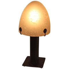 Antique French Art Deco Table Lamp by Muller Frères