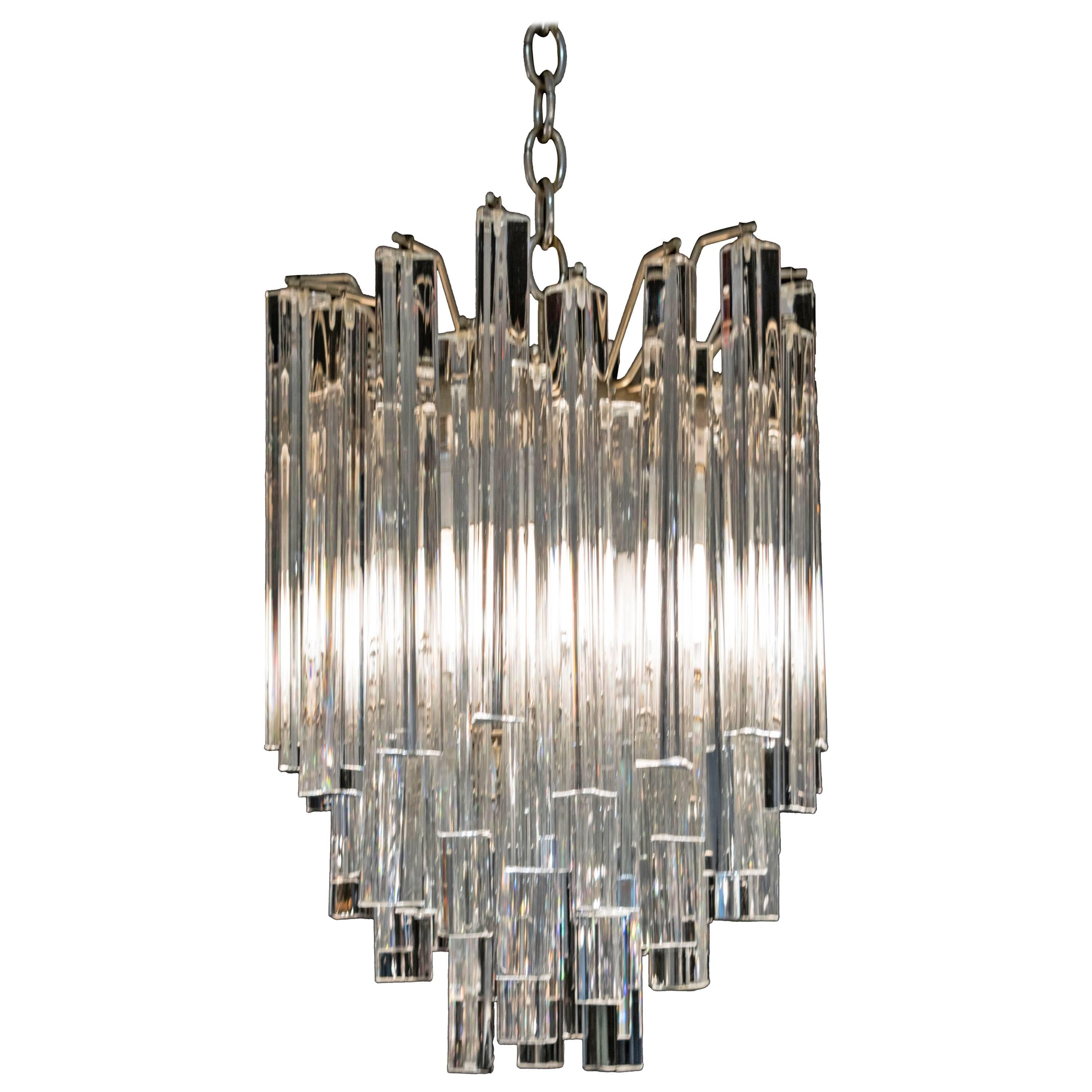 Vintage Venini Chandelier with Murano Glass