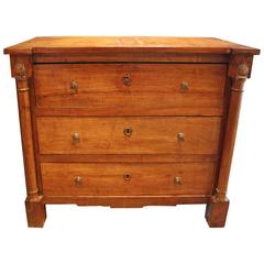 19th Century Neoclassical Cherrywood Commode Secretary