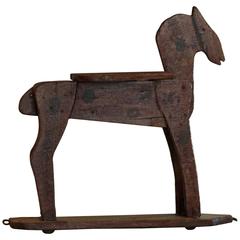 Antique Primitive French Painted Horse