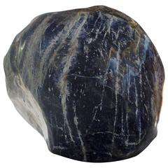 Sculpture of a Meteorite, Marble Blue Sodalite, 21st Century