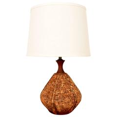 Midcentury Cork Table Lamp