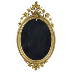 Louis Philippe Carved and Giltwood Oval Mirror