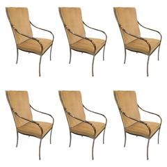 Set of Six Pierre Cardin Chrome Dining Chairs 4
