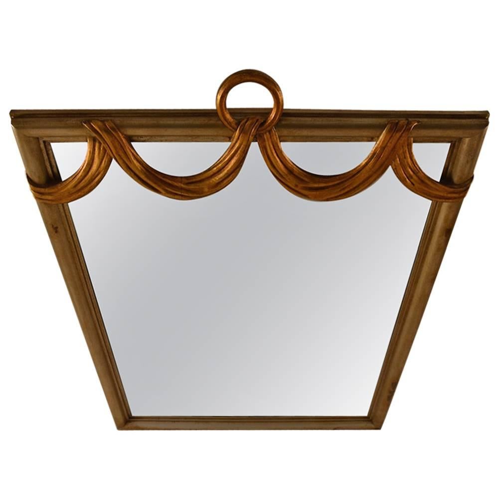 Miroir à anneau en forme de guirlande doré