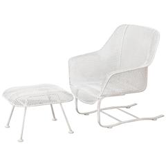 Russell Woodard "Sculptura" Spring Rocker Lounge Chair with Ottoman