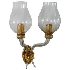 Italian Venetian Glass and Brass Sconce 2