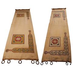 Pair of Arts and Crafts Reversible Portiere Archway Curtain Panels 6