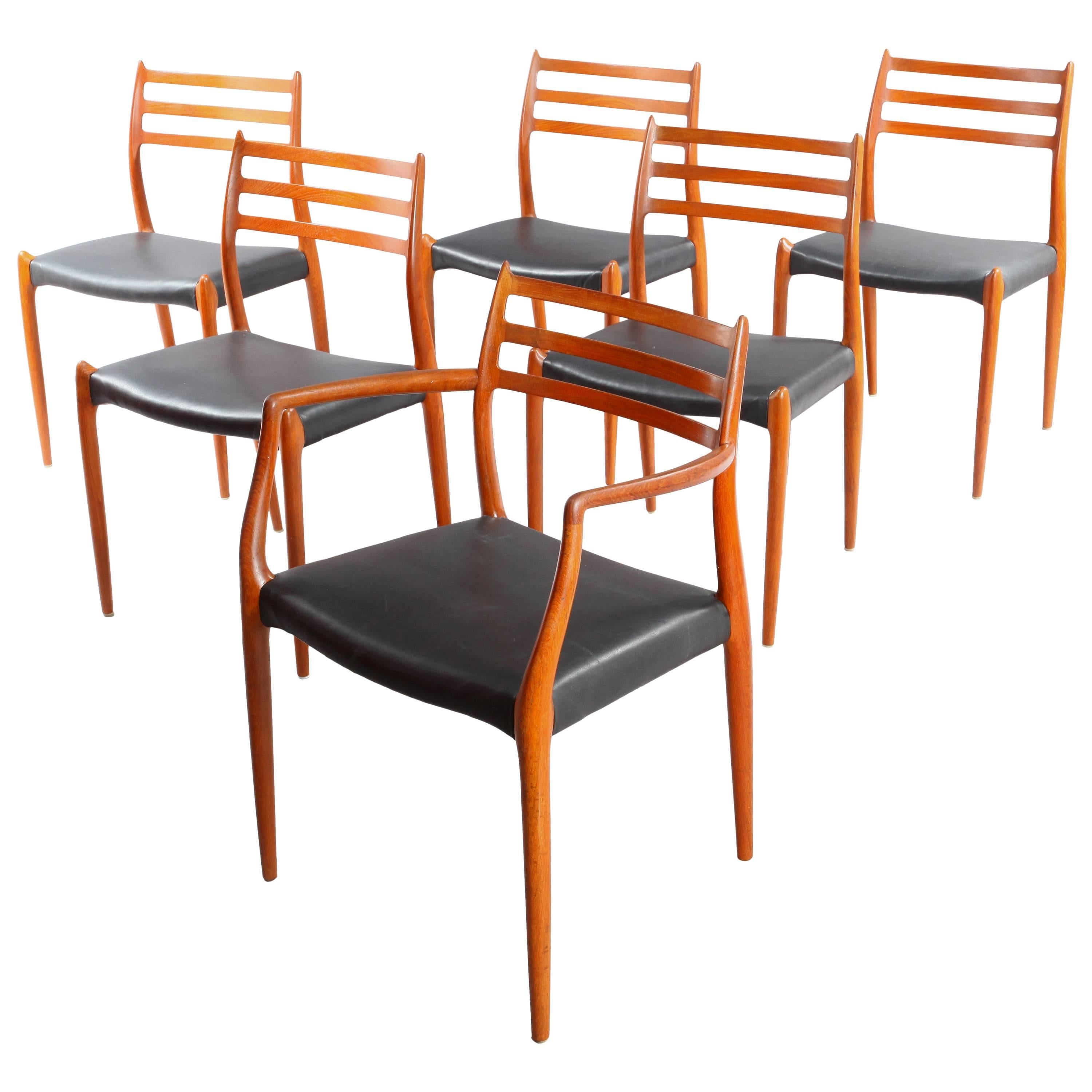 Six Danish Teak Dining Chairs Niels O. Moller Model 78 62