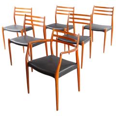 Six Danish Teak Dining Chairs Niels O. Moller Model 78 62 12