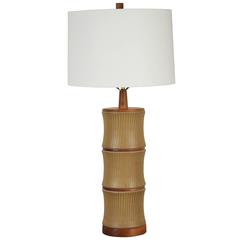 Striped Ceramic Martz Bamboo Lamp