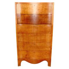 Leather Six-Drawer Tall Lingerie Chest