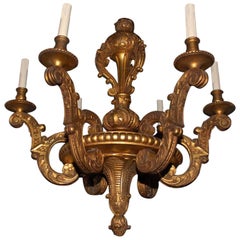 Beautiful French Turn of the Century Giltwood Chandelier