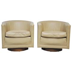 Dunbar Leather Swivel Chairs