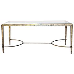 1940s Mid-Century Modern French Coffee Table by Maison Ramsay, Glass, Gold