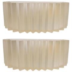 Pair of C.S. Corona Crescent Shaped Sconces in Cast Resin for Sirmos Co. 10
