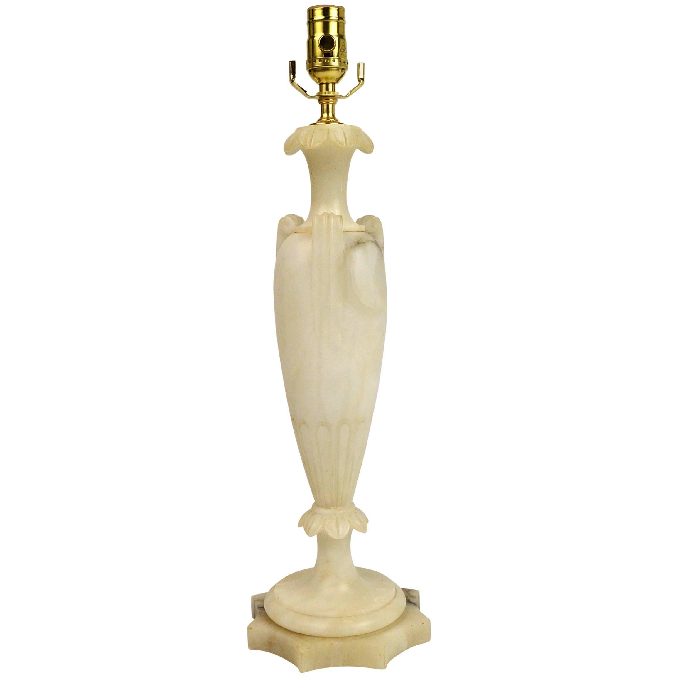 Neoclassical Style Italian Alabaster Table Lamp For Sale