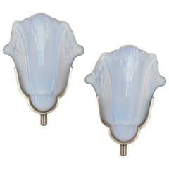 French Art Deco Wall Lights Appliques by Petitot, 1930