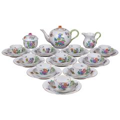 Herend Queen Victoria Tea and Dessert Set for Ten Persons, from 1942